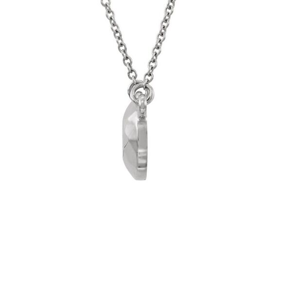 Faceted 9mm Circle Necklace in 14k White Gold, 16.5 Inch - Picture 2 of 4